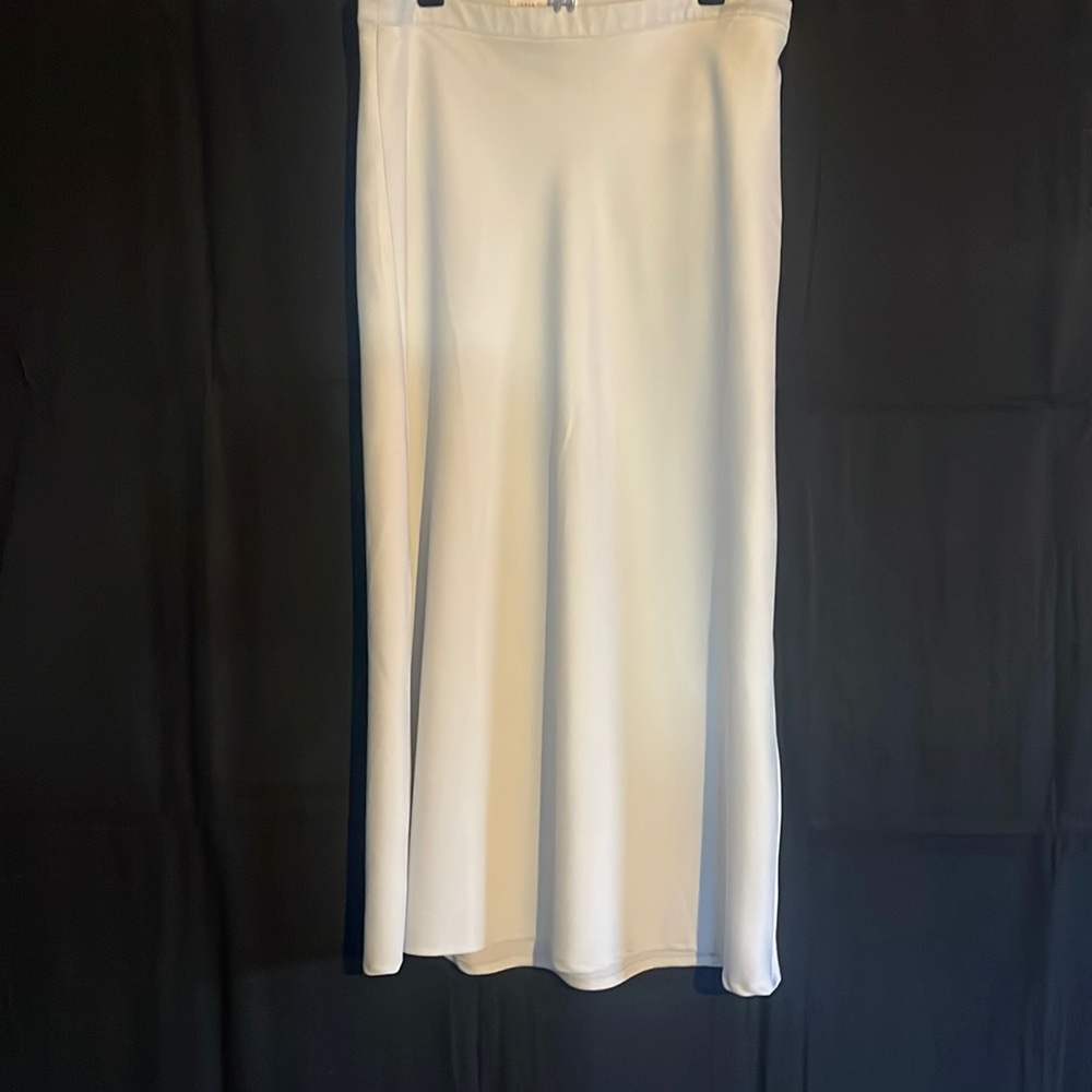 UO Very light blue satin midi skirt